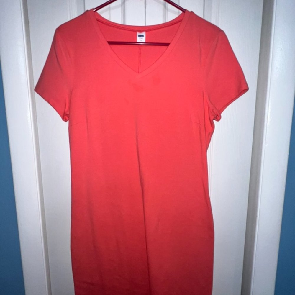 Old Navy Coral Tshirt Dress Size Medium
